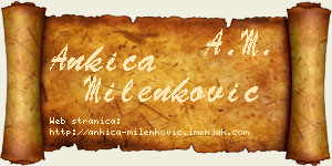 Ankica Milenković vizit kartica